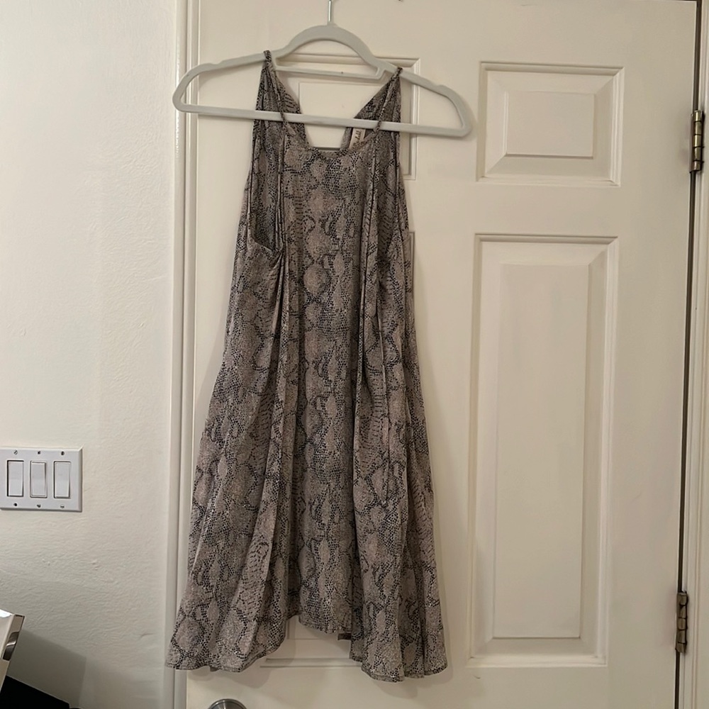 Snakeskin halter dress